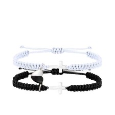 1 Pair Couples Love Infinity Mutual Attraction Bracelets 5.9 Inch, Cross