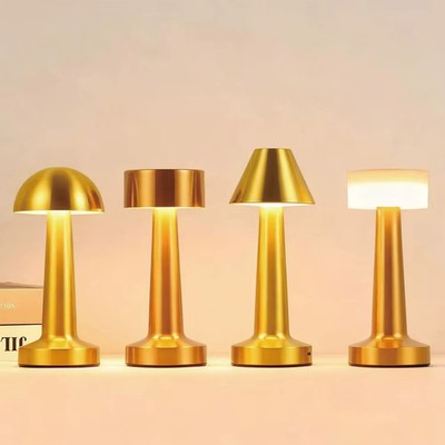 Gold Retro LED Table Lamp Touch Dimmable Rechargeable Desk