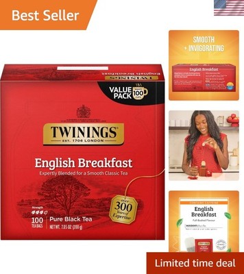 Individually Wrapped English Breakfast Tea - 100 Bags for On-the-Go Enjoyment