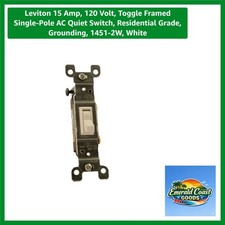 15 Amp, 120 Volt Quiet Toggle Switch - Durable Residential Grade White Style