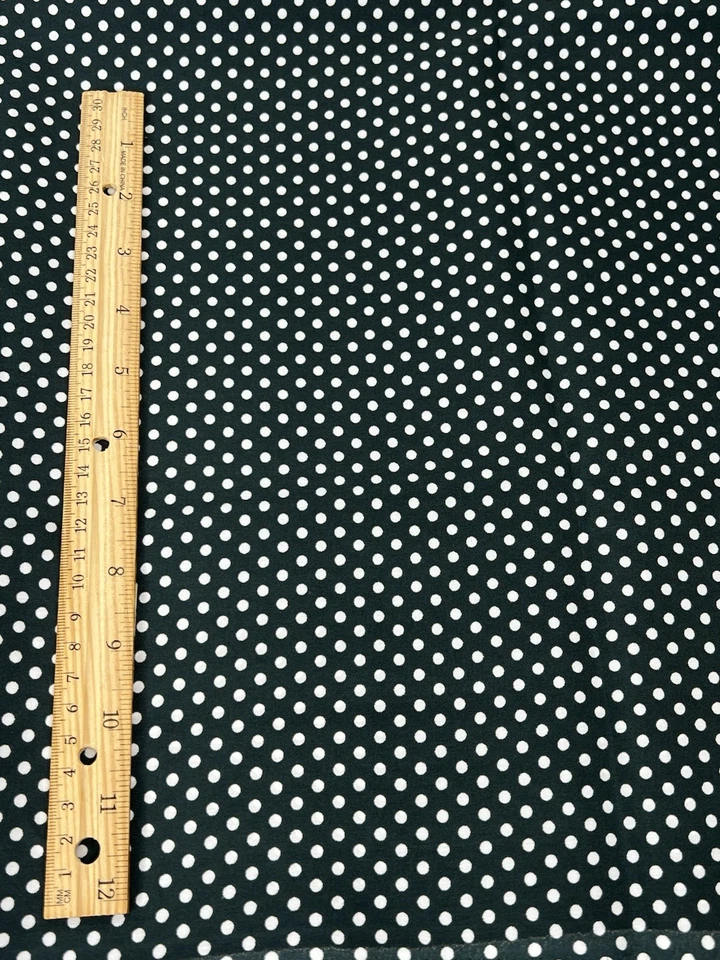 Polka Dot Polyester Fabric 2 Yards 58" Wide Dark Gray Green Tint Silky Thin - Image 3 of 4