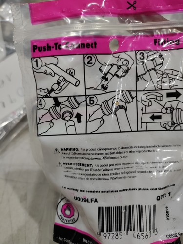 SharkBite U009LFA / Pink 3/8 in x 1/2 in Reducing Coupling