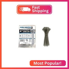 Kable Kontrol Cable Zip Ties, 4 Inch, 100 Pcs, 18lbs Test, Gray