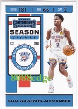 2019-20 PANINI CONTENDERS 2ND YEAR CARD: SHAI GILGEOUS-ALEXANDER #91 THUNDER MVP