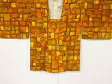 7292974: JAPANESE KIMONO / VINTAGE MICHIYUKI COAT / SILK / STONE PAVEMENT