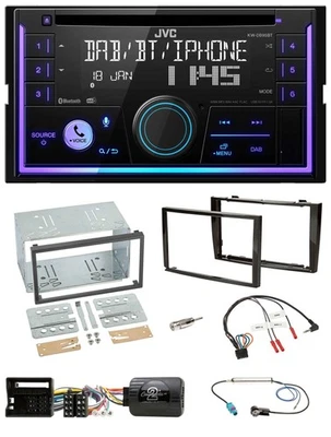 JVC Lenkrad USB 2DIN DAB Bluetooth CD Autoradio für Peugeot 308 07-09 schwarz - Bild 1 von 4