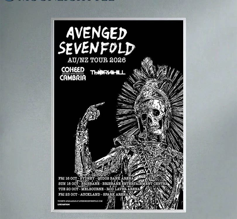 Avenged Sevenfold AU NZ Tour 2026 Poster