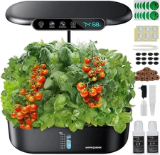 Hydroponics Growing System Kit: 12 Pods Indoor Herb Garden with LED Grow Light	