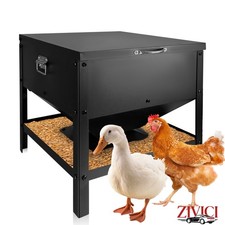 Freestanding Poultry Feeding Box, 80 LB Chicken Feeder with Waterproof Cover Lid