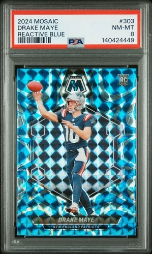 2024 PANINI MOSAIC REACTIVE BLUE #303 DRAKE MAYE PSA 8