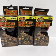 ZOO MED - 100W Red Reptile Nightlight Bulb - 3 PACK
