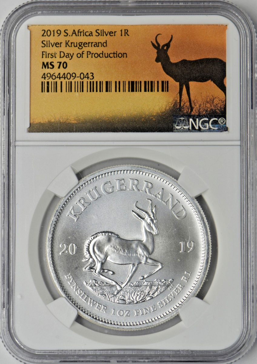 2019 South Africa Silver Krugerrand - NGC MS70 First Day