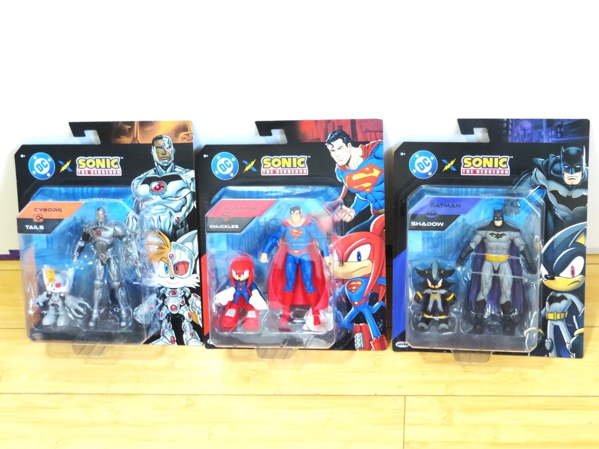 DC x Sonic The Hedgehog Shadow Batman, Knuckles Superman, Tails