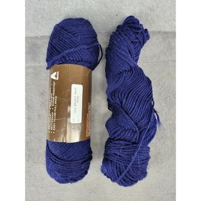 Vintage Malina Acrilan Acrylic Yarn 265 Bright Navy Worsted Weight 2 Skeins 6oz