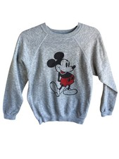 Vintage Mickey Mouse Sweatshirt Mens Medium Gray Walt Disney 70s 80s Crewneck