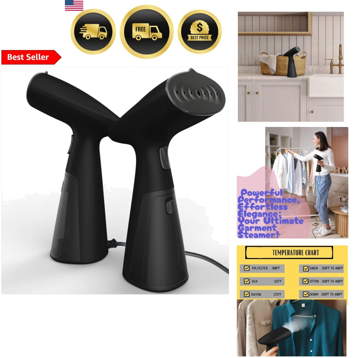 Travel Garment Steamer Handheld Fast Heat Up Portable Clothes Wrinkle Remover