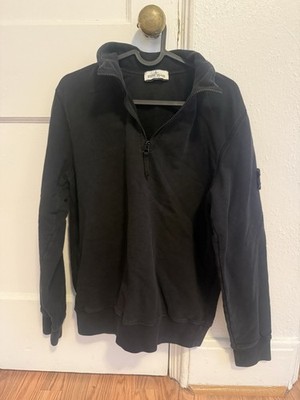 Stone Island Junior Logo Patch Half-Zip Black 