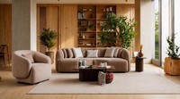 3-Sitzer Sofa Sessel Beige Wohnzimmer Modern Komfortabel