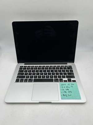 Apple MacBook Pro Retina 13  (2014, 1TB SSD, 16GB RAM,Big Sur, No AC) #0186