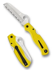 Spyderco Knives Atlantic Salt Lockback Yellow H2 Stainless C89SYL Pocket Knife