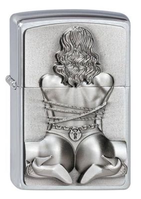 Bond Bondage Girl Zippo Lighter in Brushed Brass Windproof Cigarette  Lighter New