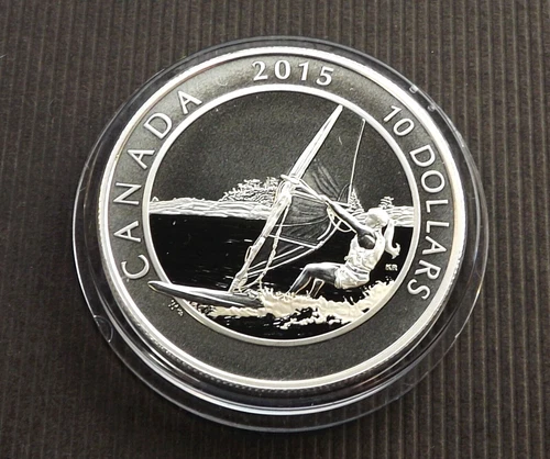 Canada 2015 10 Dollars Windsurfing Adventure Canada Silver Proof C9943