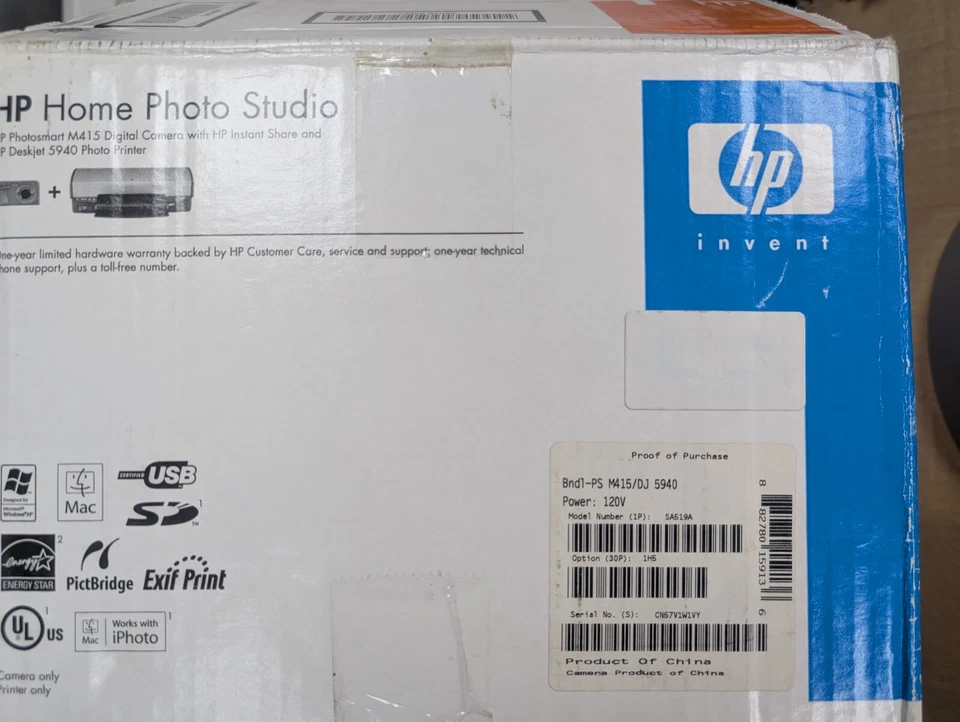 Open box HP Deskjet 5940 Digital Photo Printer PLUS Photosmart M415 Digi Camera - Image 2 of 4