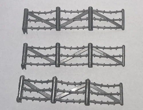 Vintage Marx WWII Battleground Combat Playset Accessories Barbed Wire Fence 3pcs