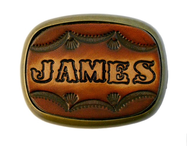 Custom Tooled Leather Belt Buckle, MADE to ORDER, Names or Initials, 6
