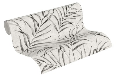 Brewster Home Fashions A.S. Creation Lani Grey Fronds Wallpaper, 21-in by 33-ft