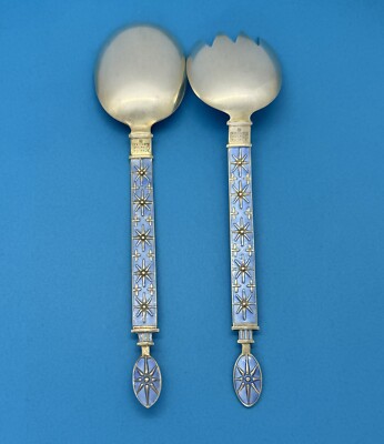 VTG J Tostrup Norway JT07 Sterling Blue Enamel Silver Star Salad