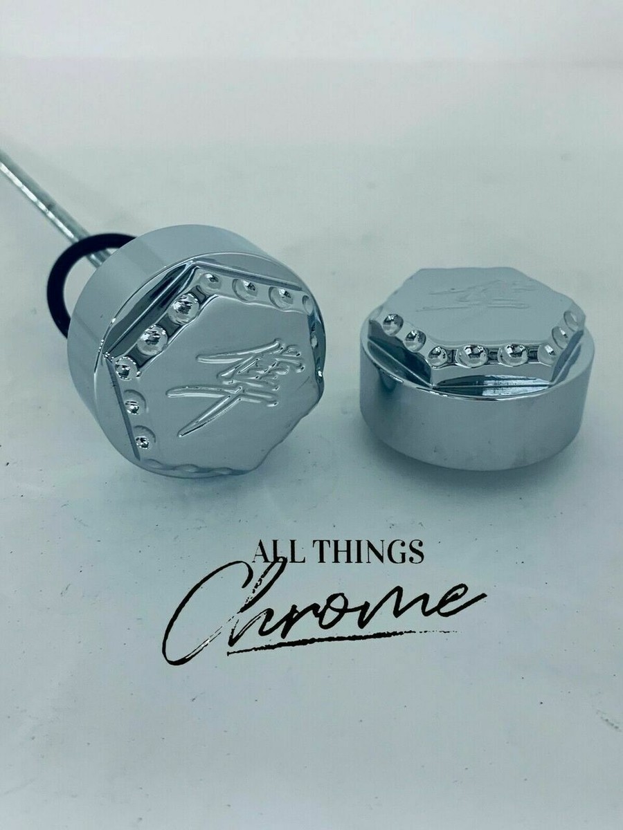 HAYABUSA CHROME DIAMOND CUT HEX KANJI FRONT/REAR AXLE CAPS 99-22