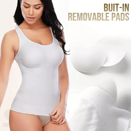 Women Cami Shaper with Built in Bra Tummy Control Sleevess Tank Top Shapewear - Picture 7 of 20