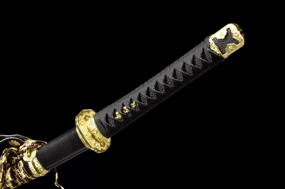 Espada Katana Japonesa Full Tang Acero Tachi T10 Dragón Hoja Dorada Grabada Foto 4 de 4