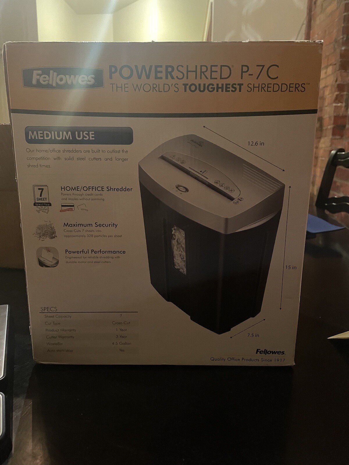 Fellowes P-7C PowerShred Paper Shredder