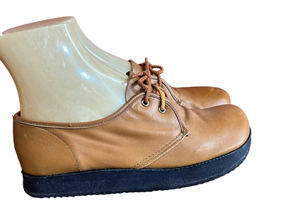 NOS 6.5 M Vtg 70s Platform Shoes Earth Oxford Hippie Boho Caramel