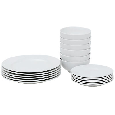 Dinnerware Set 18 Piece Plates Kitchen Dishes Dinner Bowls 6 Service