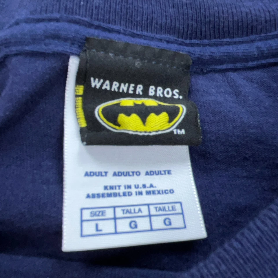 Camisa Batman De Colección Hombres Grande Azul Amarillo Camiseta Retro Crime Fighters Y2K Años 2000 Foto 3 de 4