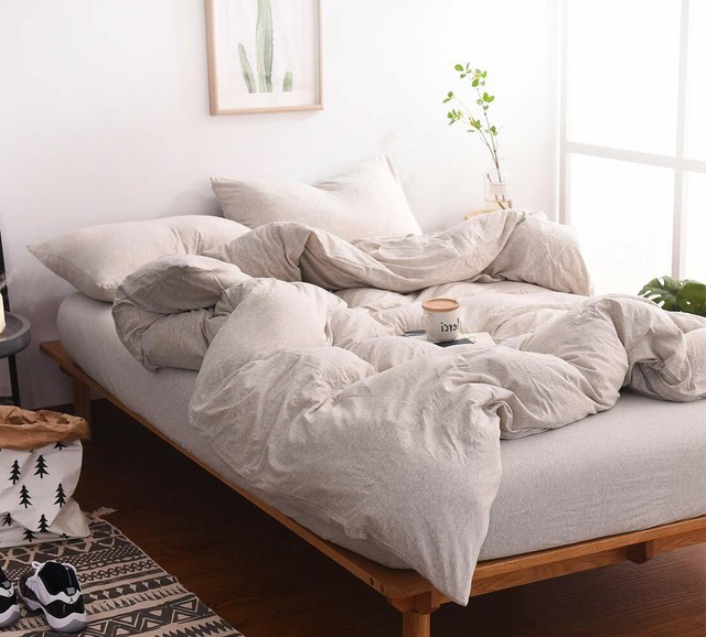 Fossa Jersey Knit 3 Pieces Duvet Cover Set Super Soft Comfortable T-Shirt Heathe  eBay