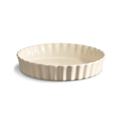 Moule à Tarte Ronde Emile Henry 28 Cm - Pierre Réfractaire Crème/argile - Neuf