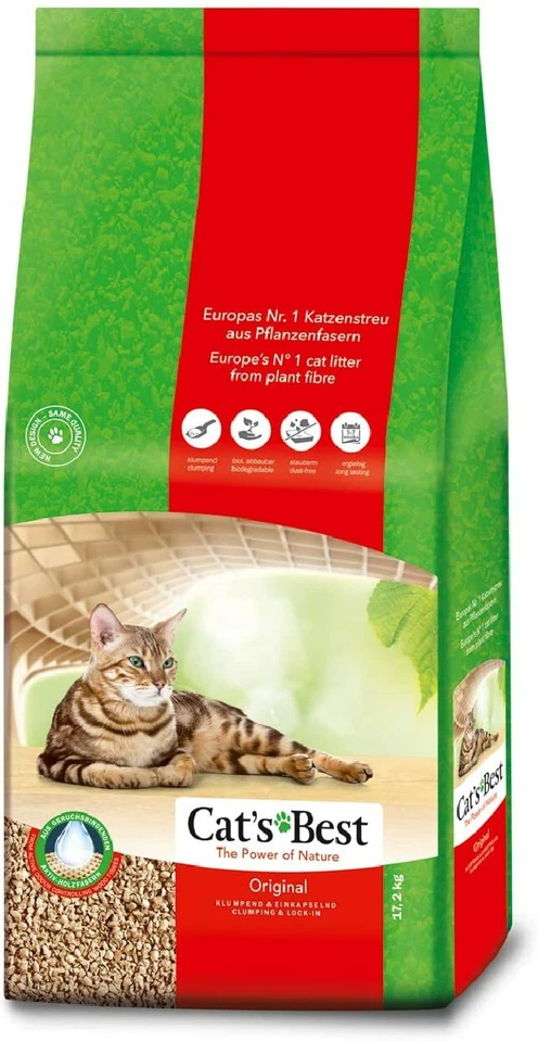 Cat's Best Oko Plus Organic Flushable Clumping Cat Litter 30L NEXT DAY DELIVERY
