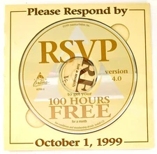 Rare "RSVP Invitation" America Online Collectible / Install Disc, AOL CD v4.0!