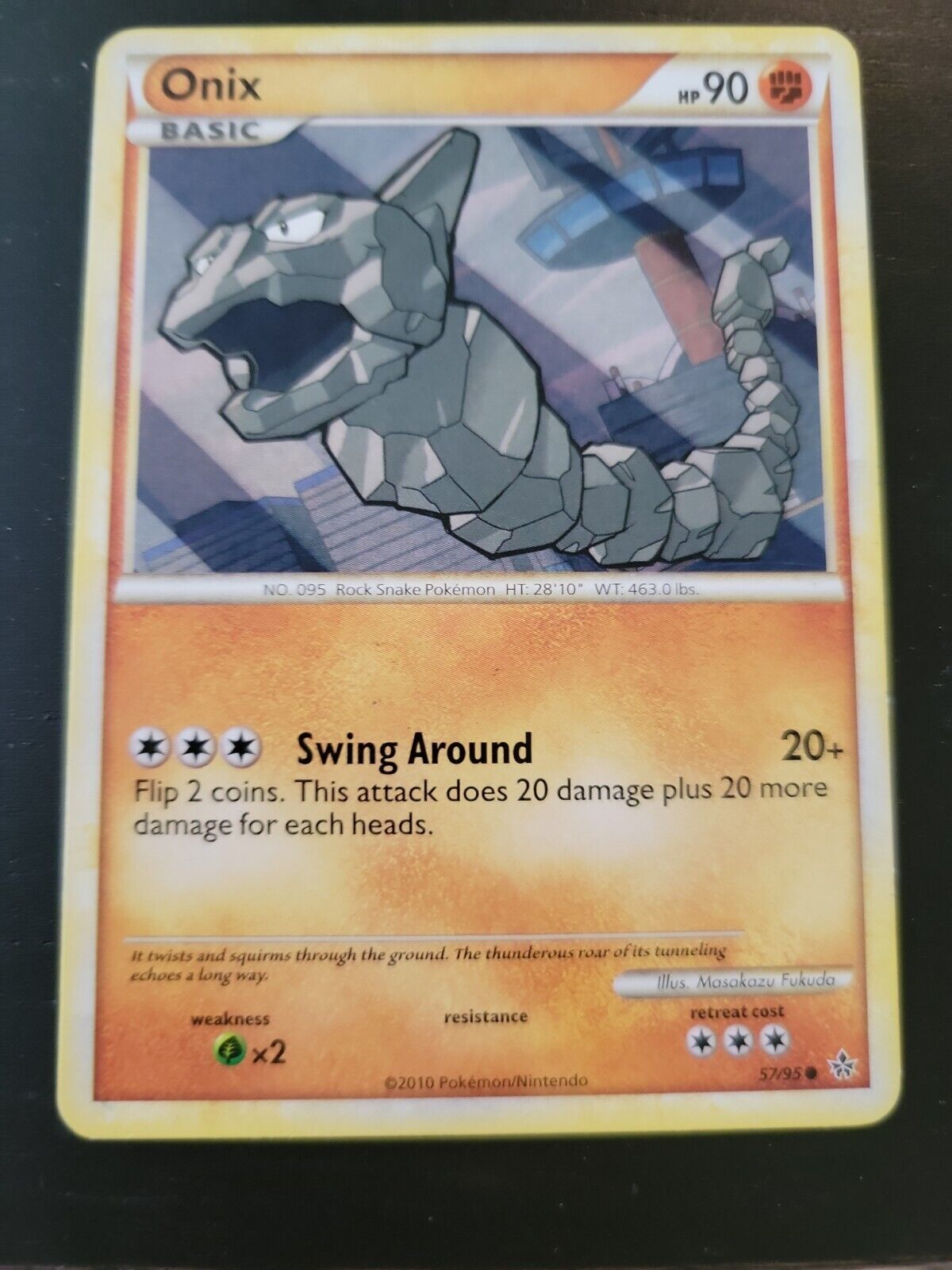 2010 Pokemon onix #56 Heartgold & Soulsilver Rev. Foil unleashed KSA 9 Mint