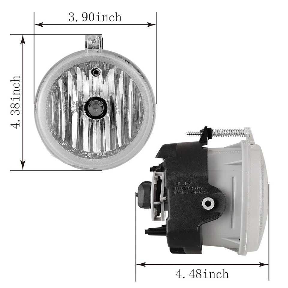 Pair Fog Lights 2007-2009 For Jeep Compass Patriot Clear Lens Front Bumper Lamps - Image 4 of 4