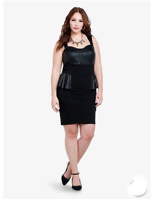 chinese dress ladies Alessia Corset Peplum Leather Dress – X-U main image 0