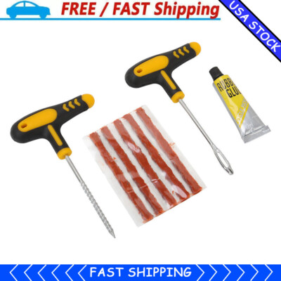 Car Tubeless Tyre Tire Puncture Repair Plug Repair Kit Needle Patch Fix Tool