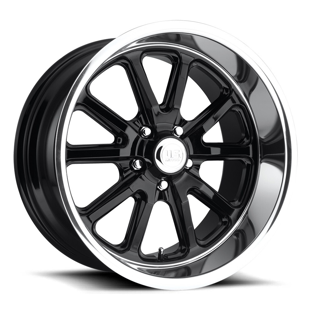22x9 +1 US Mag 1PC U121 Rambler 5x5.0 Gloss Black Wheels (Set of 4)