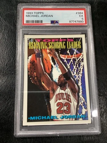 MICHAEL JORDAN PSA 5 1993-94 TOPPS #384 SCORING LEADER CHICAGO BULLS HOF CARD EX