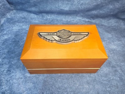 Harley-Davidson 100th Anniversary Wood Jewelry Box VTG 2003 HALLMARK