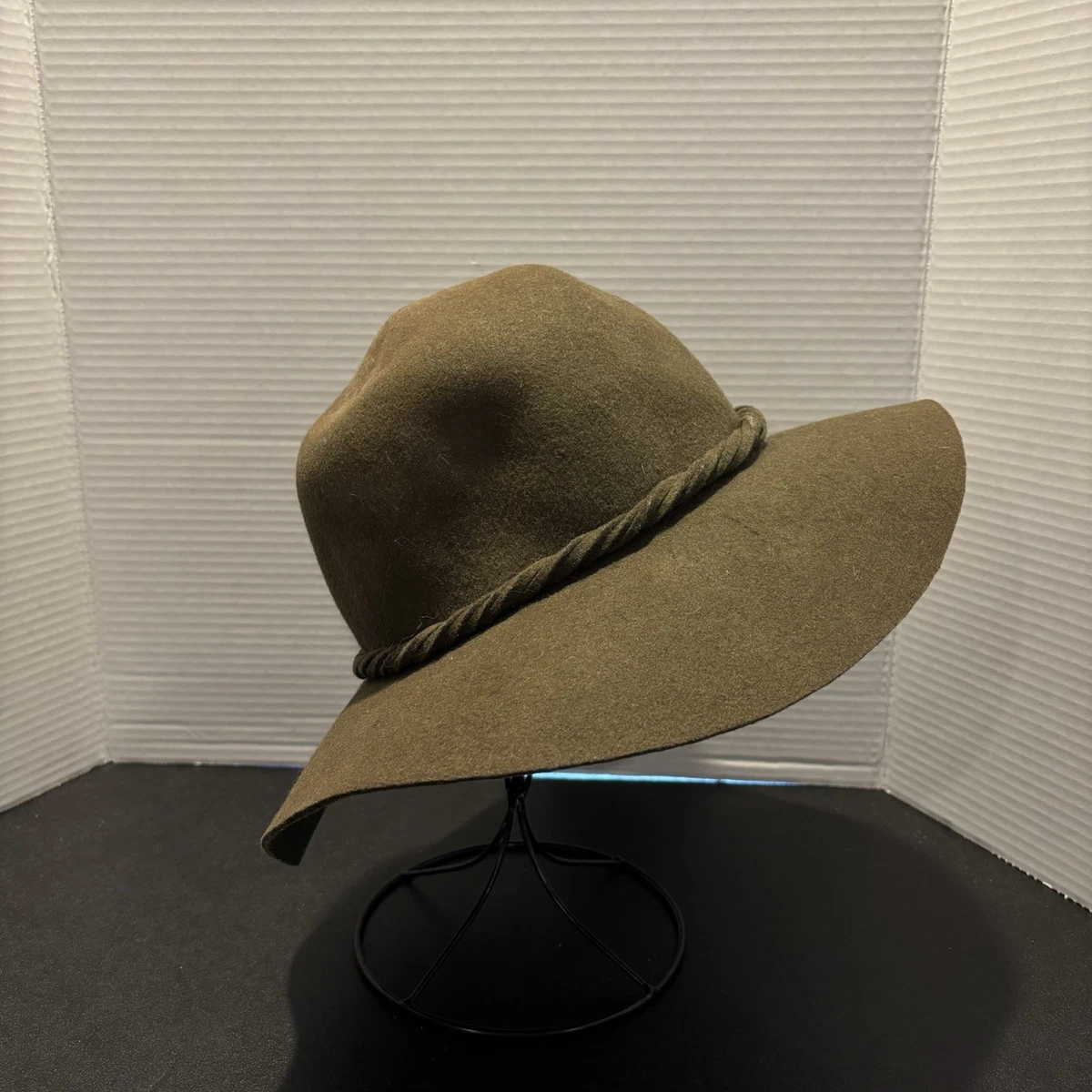 One Fresh Hat Feather Boho 100% Wool Felt One Size Penny Lane Bohemian Festival Fedora Brown 100% Wool Hats for Women for sale | eBay main image 3